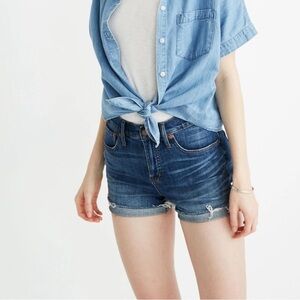Madewell High-Rise Denim Shorts in Glenoaks Wash: Cutoff Edition, Size 23